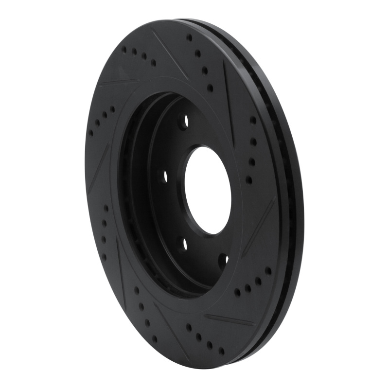 Infiniti QX56 Brake Rotor (1) - Front Left - R1 Concepts - Drilled & Slotted - Black - `05-`07